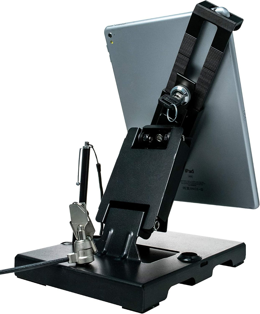 CTA Digital Flat-Folding Security Stand with Universal Locking Enclosure and Steel Cable for 7-14-Inch Tablets (Model: PAD-FTSU)