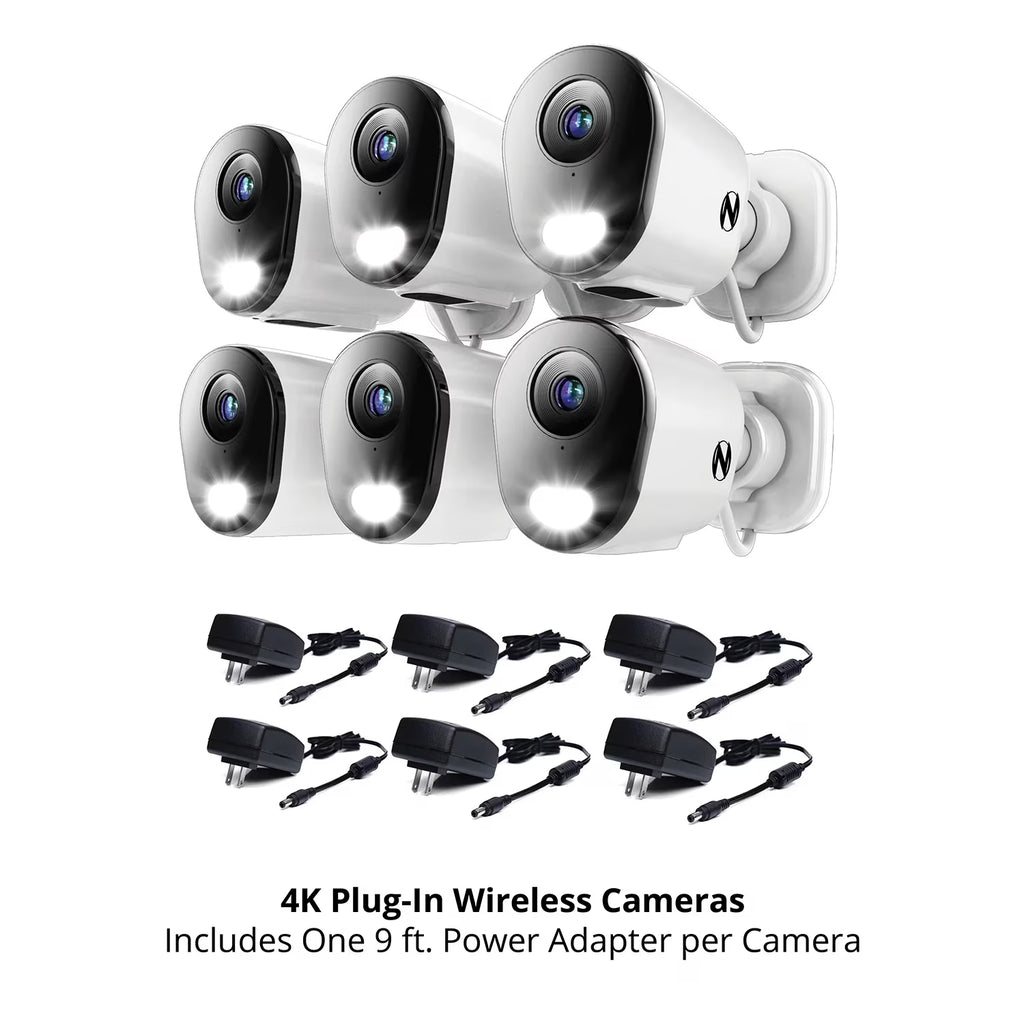 10 Channel 4K Resolution 1TB Wi-Fi NVR Security System and 6 Wi-Fi IP 4K Cameras