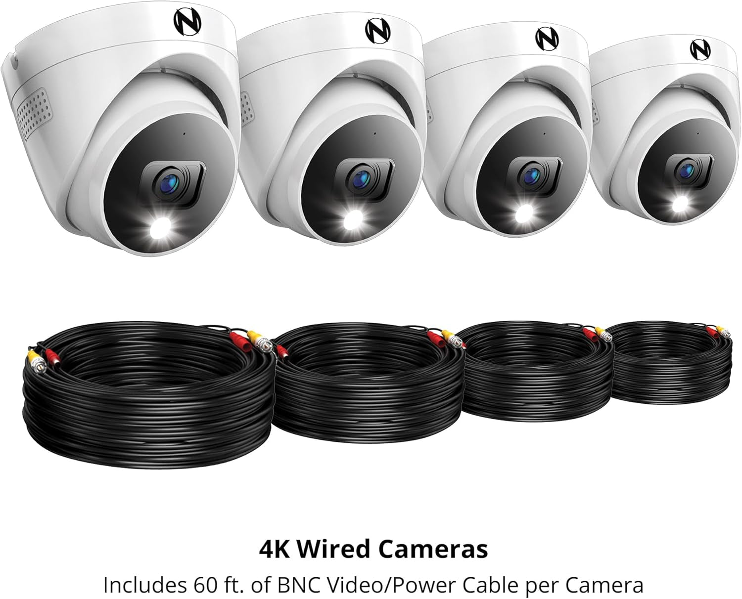 Night Owl 4-Pack Wired 4K HD Indoor/Outdoor Dome Cameras with 2-Way Audio for Enhanced Security
