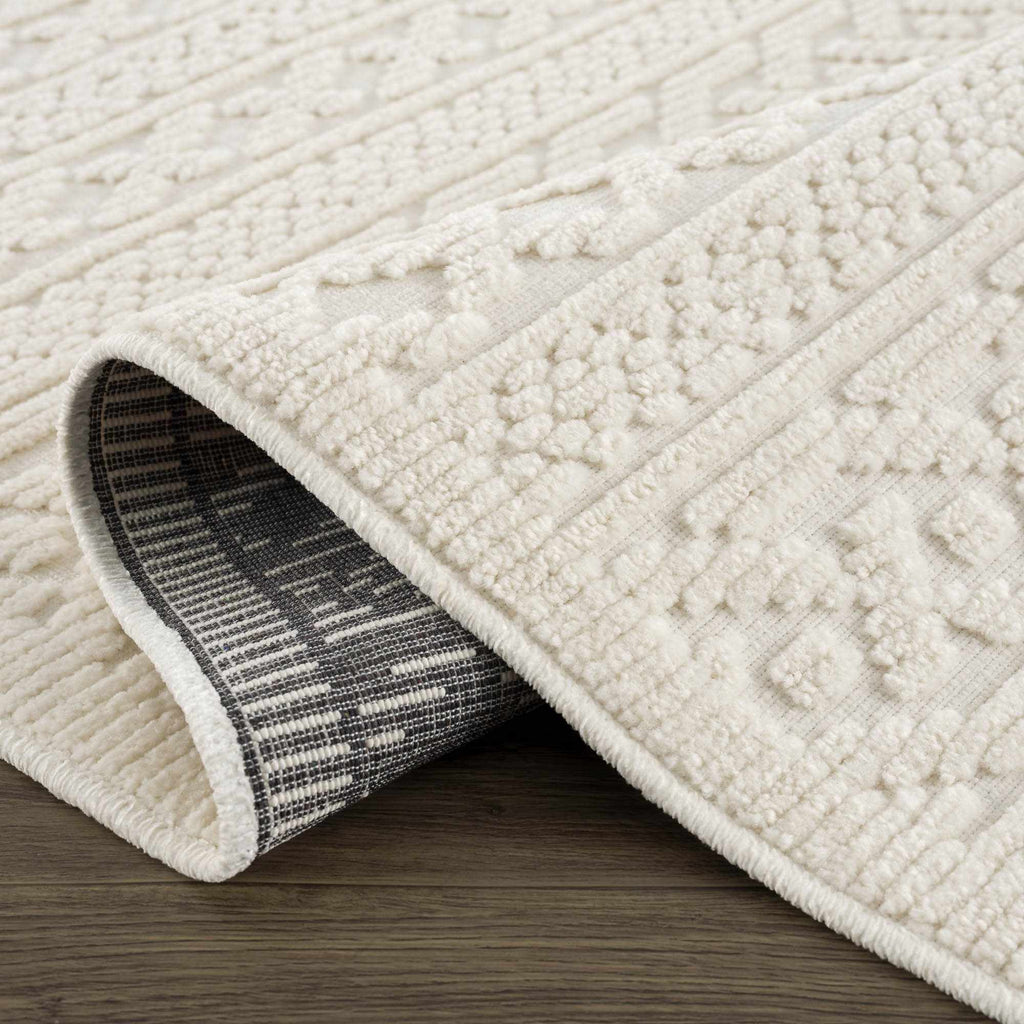Fadey White 3D Washable Rug - thewrightstore