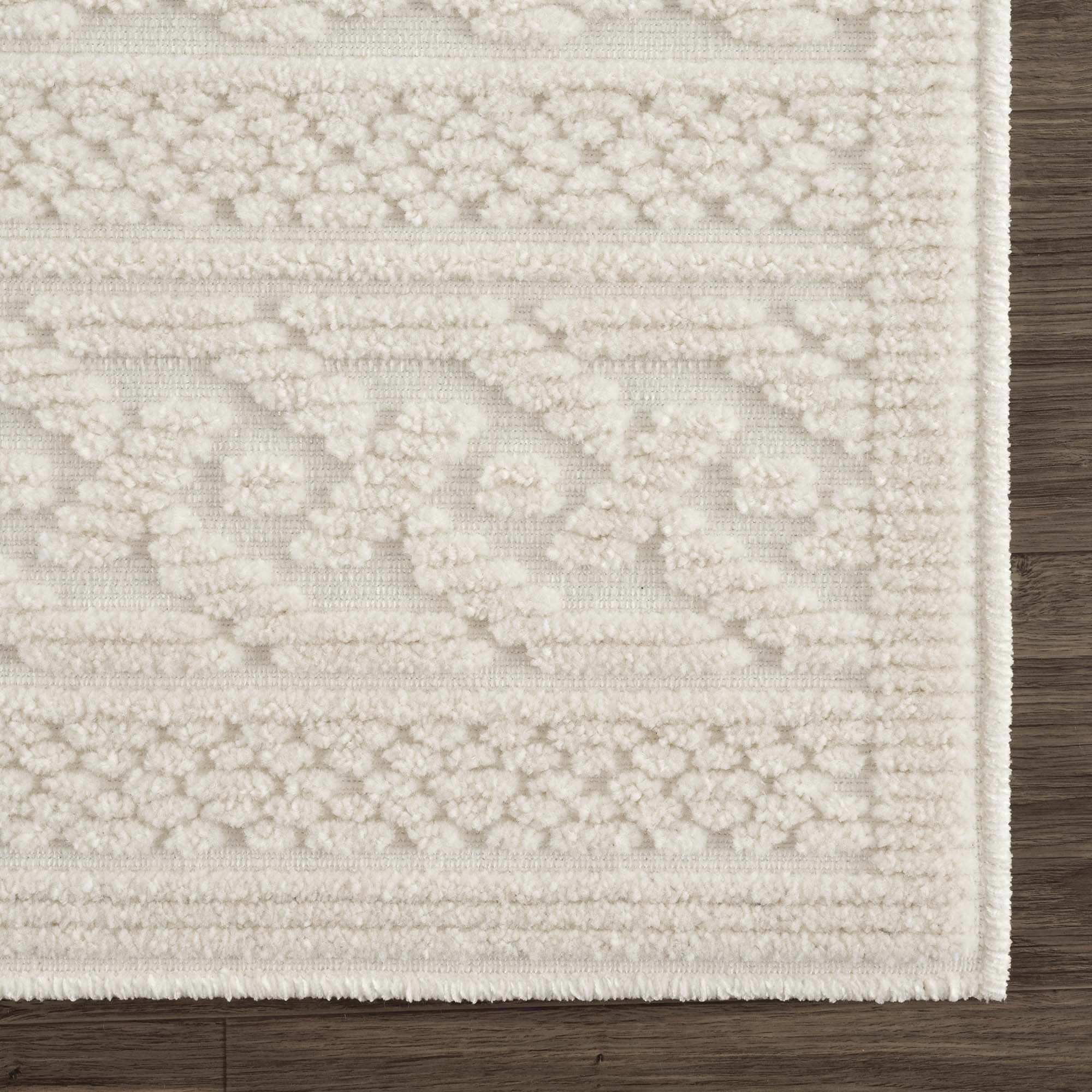 Fadey White 3D Washable Rug - thewrightstore