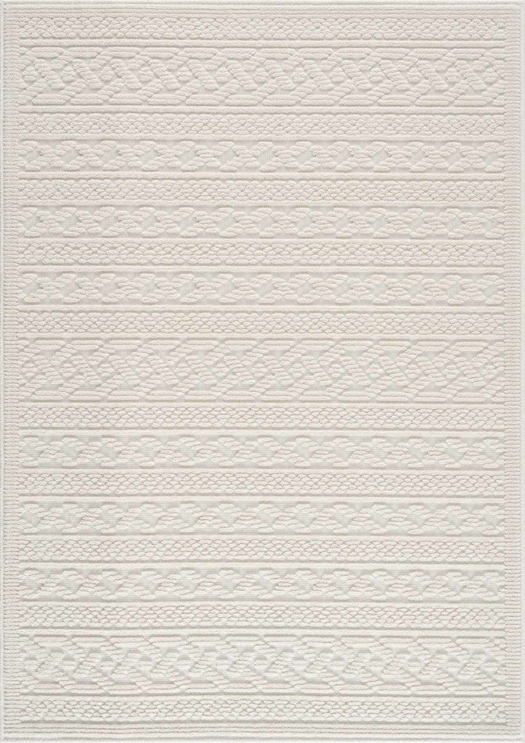 Fadey White 3D Washable Rug - thewrightstore