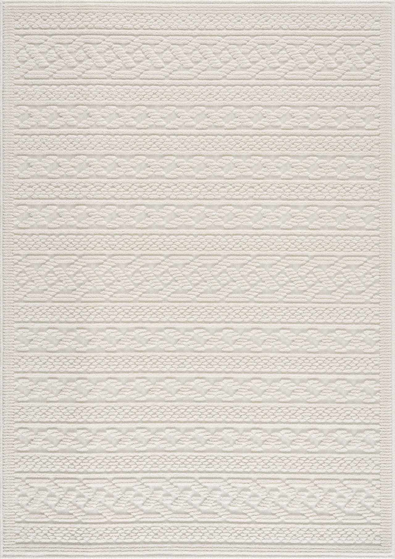 Fadey White 3D Washable Rug - thewrightstore