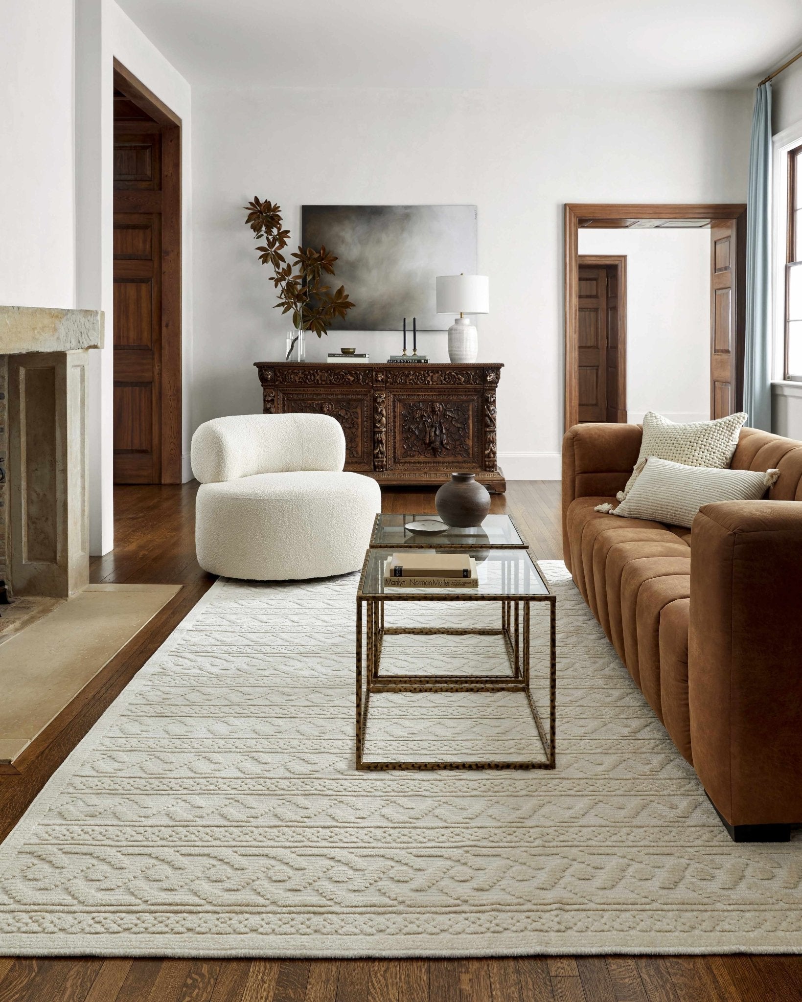 Fadey White 3D Washable Rug - thewrightstore