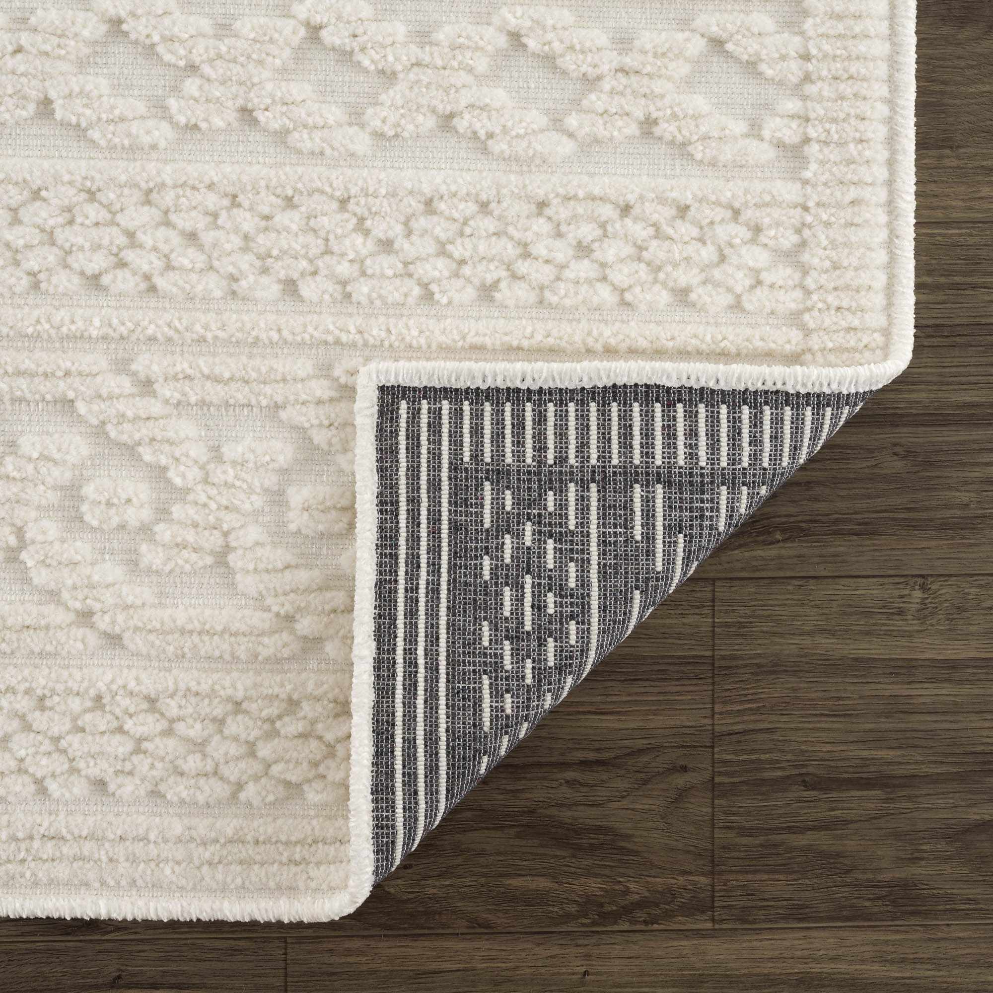 Fadey White 3D Washable Rug - thewrightstore