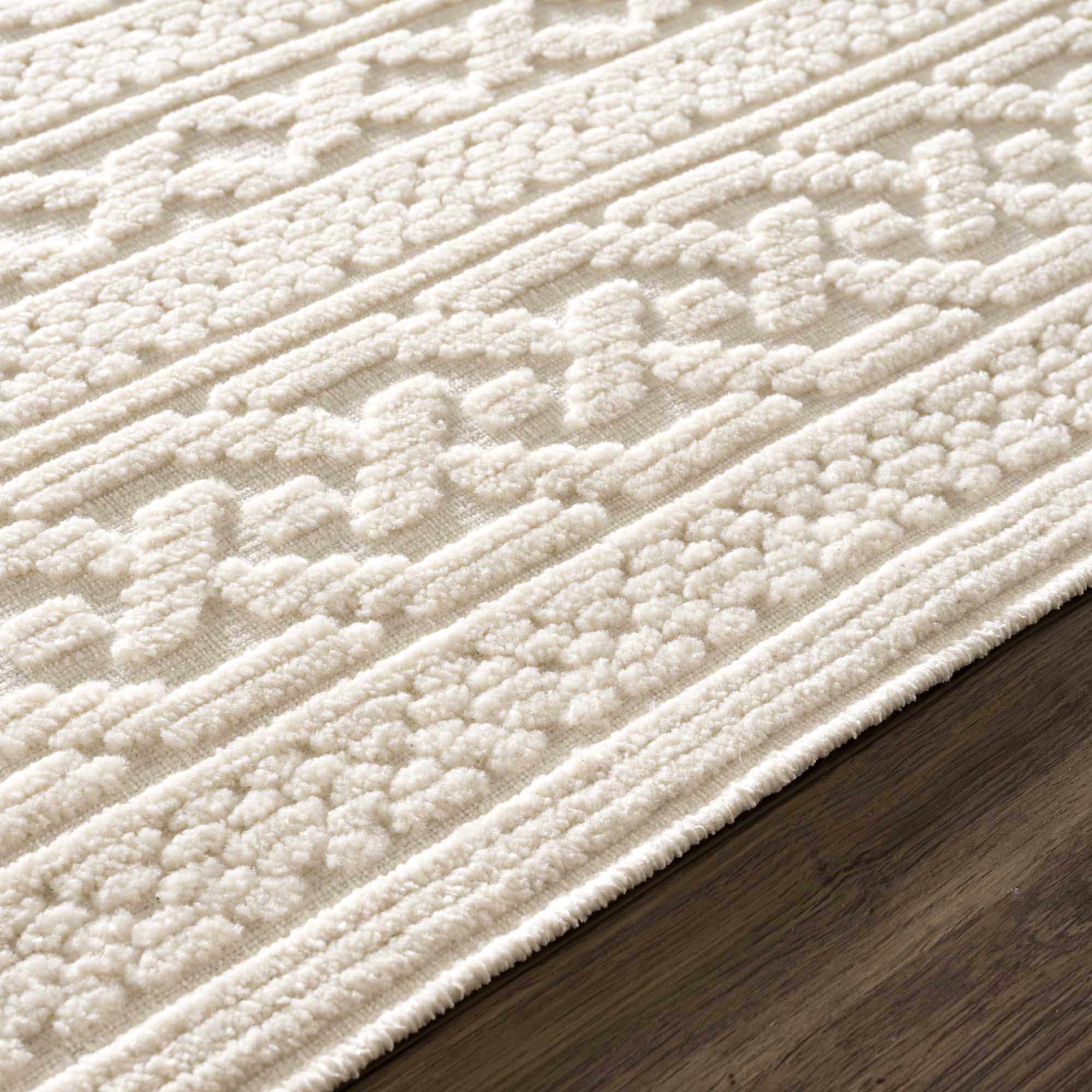 Fadey White 3D Washable Rug - thewrightstore