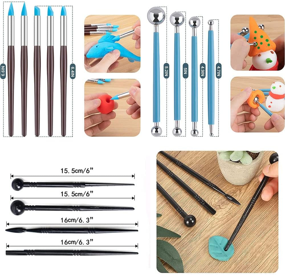 40-Piece Professional Pottery and Sculpting Tool Set for Clay Modeling and Carving