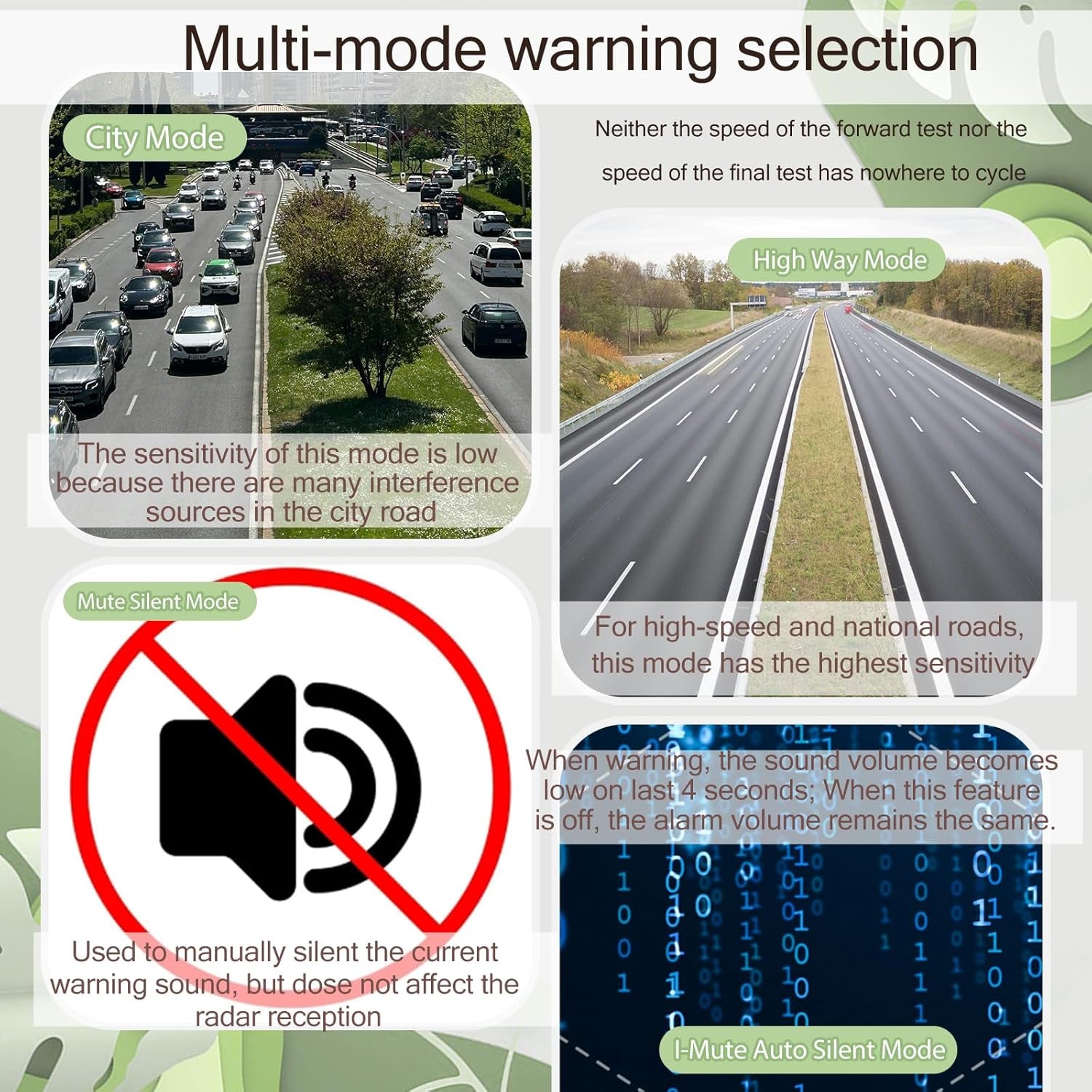 RAD1000 Advanced Laser and Radar Detector for Vehicles with Suction Cup Mount - Long Range Detection, Multi-Band Support (X/K/Ka/Ku/St/Ct), Laser Detection, Mute Memory, VG-2 Immunity, Multi-Mode Functionality, LED Display, Perfect Gift Option