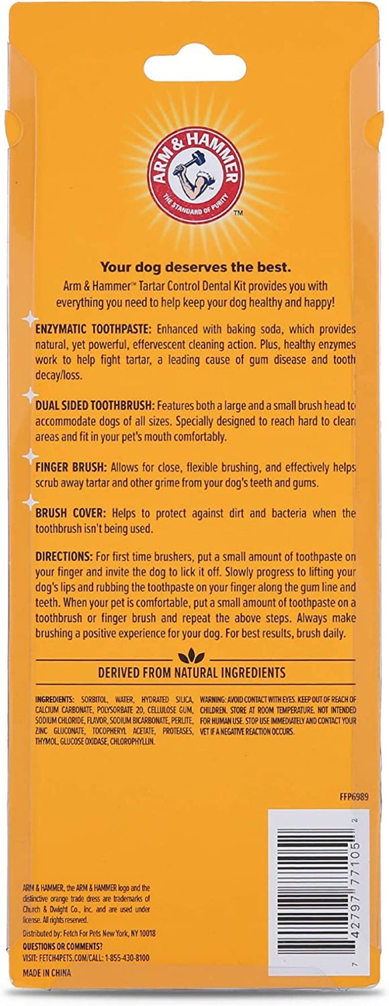 for Pets Tartar Control Dog Dental Care Kit, Dog Toothpaste Kit with Toothbrush and Finger Brush for Oral Hygiene and Fresh Breath Care, Banana Mint Flavor, 2.5 Oz, 3 - Piece Kit - thewrightstore