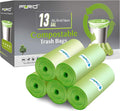 FORID Compostable 13 Gallon Tall Kitchen Trash Bags - 80 Count Unscented Waste Can Liners for Home, Bathroom, Bedroom, and Office (55 Liter, 5 Rolls, Green) - thewrightstore