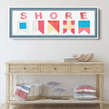 Framed Shore House Sign - Nautical Flag Canvas Coastal Wall Decor - thewrightstore