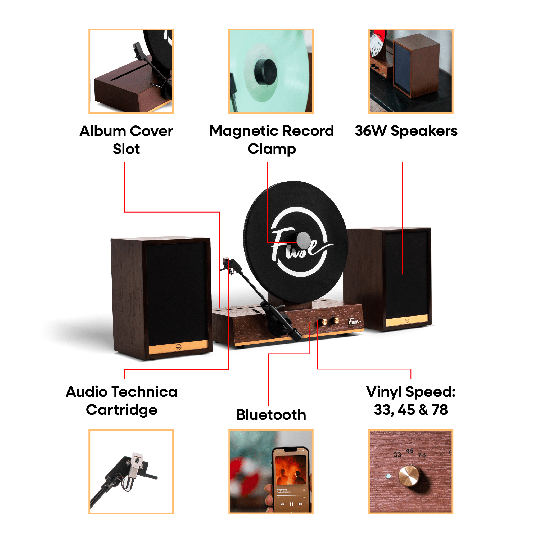 Fuse Audio GLD Vertical Vinyl Record Player - thewrightstore