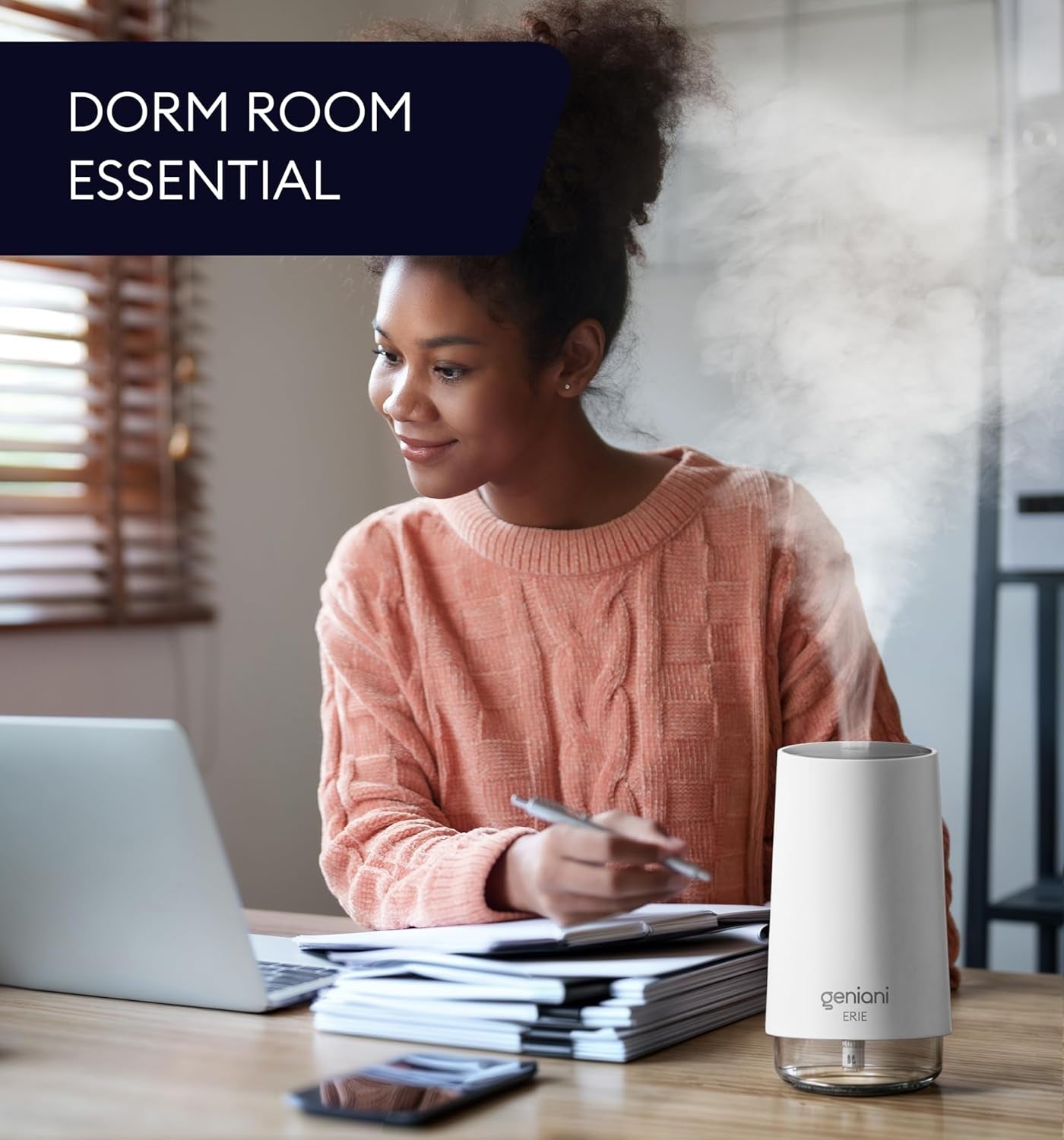Geniani Ultrasonic Portable Cool Mist Humidifier for Bedroom and Office - 250ML Easy - to - Clean Water Tank with Auto Shut - Off Feature - thewrightstore