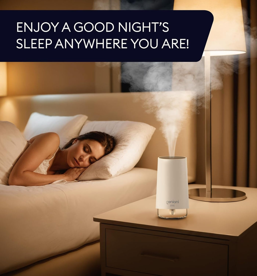 Geniani Ultrasonic Portable Cool Mist Humidifier for Bedroom and Office - 250ML Easy - to - Clean Water Tank with Auto Shut - Off Feature - thewrightstore
