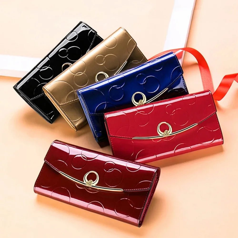 Genuine Leather Wallets for Women Luxury Designer Purses RFID Card Holder Women'S Long Handbag High Quality Ladies Gift - thewrightstore