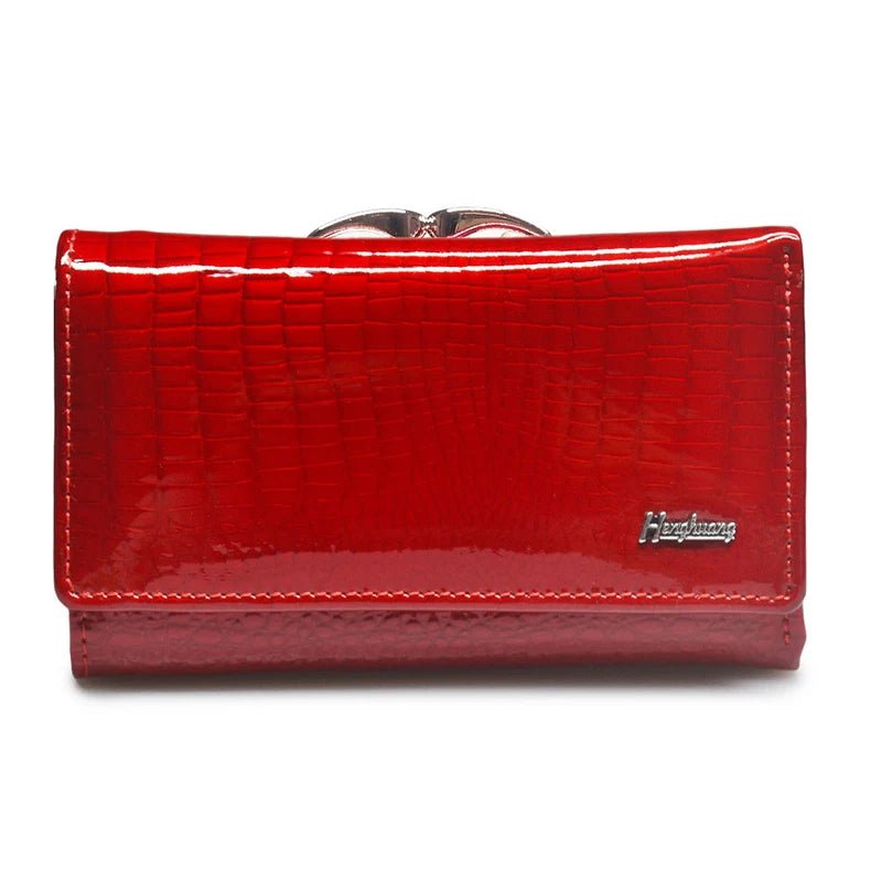 Genuine Leather Wallets for Women Luxury Designer Wallet Ladies Purses Shiny 2022 Fashion Handbag Female Serpentine Clutch Bag - thewrightstore