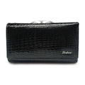 Genuine Leather Wallets for Women Luxury Designer Wallet Ladies Purses Shiny 2022 Fashion Handbag Female Serpentine Clutch Bag - thewrightstore