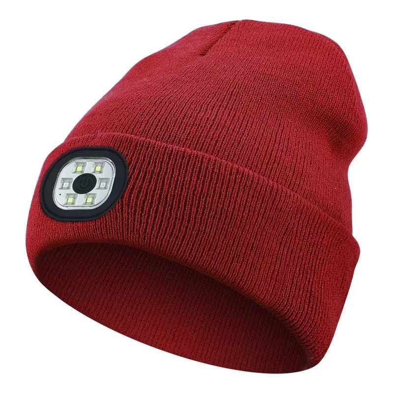 GlowGear™ LED Beanie Hat: USB Rechargeable Winter Headlamp Cap for Warmth & Hands - Free Light - thewrightstore