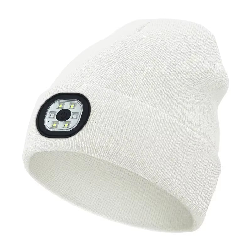 GlowGear™ LED Beanie Hat: USB Rechargeable Winter Headlamp Cap for Warmth & Hands - Free Light - thewrightstore
