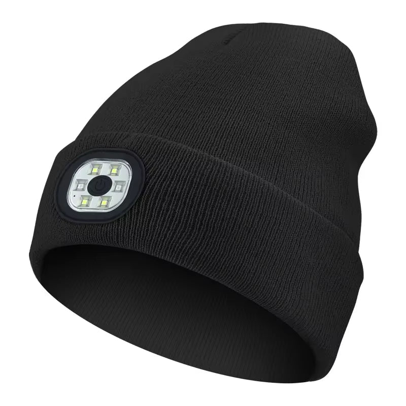 GlowGear™ LED Beanie Hat: USB Rechargeable Winter Headlamp Cap for Warmth & Hands - Free Light - thewrightstore