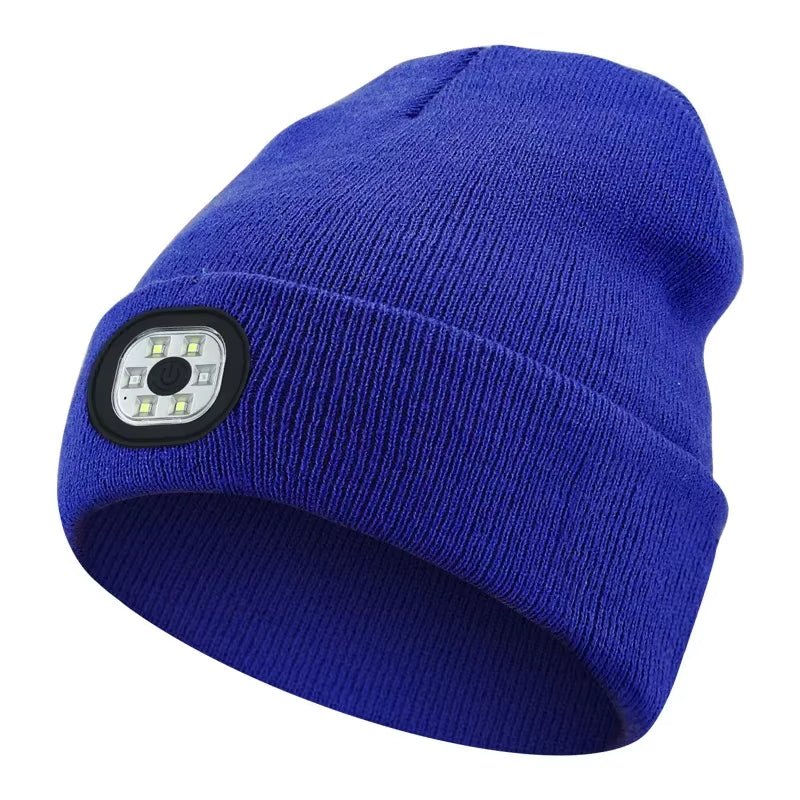 GlowGear™ LED Beanie Hat: USB Rechargeable Winter Headlamp Cap for Warmth & Hands - Free Light - thewrightstore