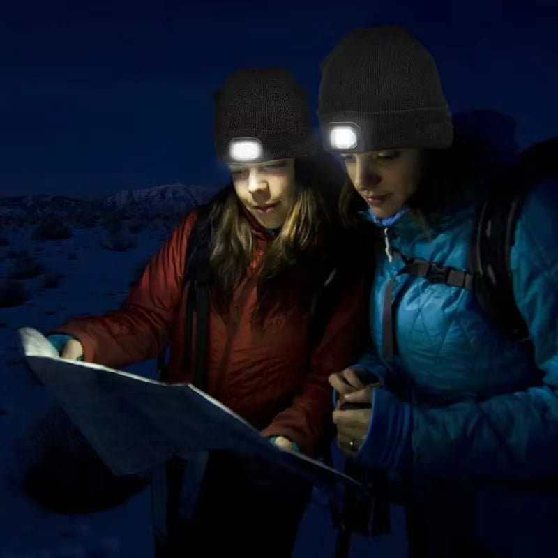 GlowGear™ LED Beanie Hat: USB Rechargeable Winter Headlamp Cap for Warmth & Hands - Free Light - thewrightstore