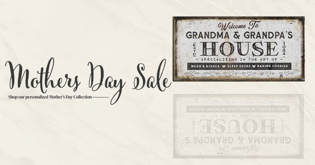 Grandma & Grandpas House Canvas Sign | Personalizable Grandparent Gift - thewrightstore