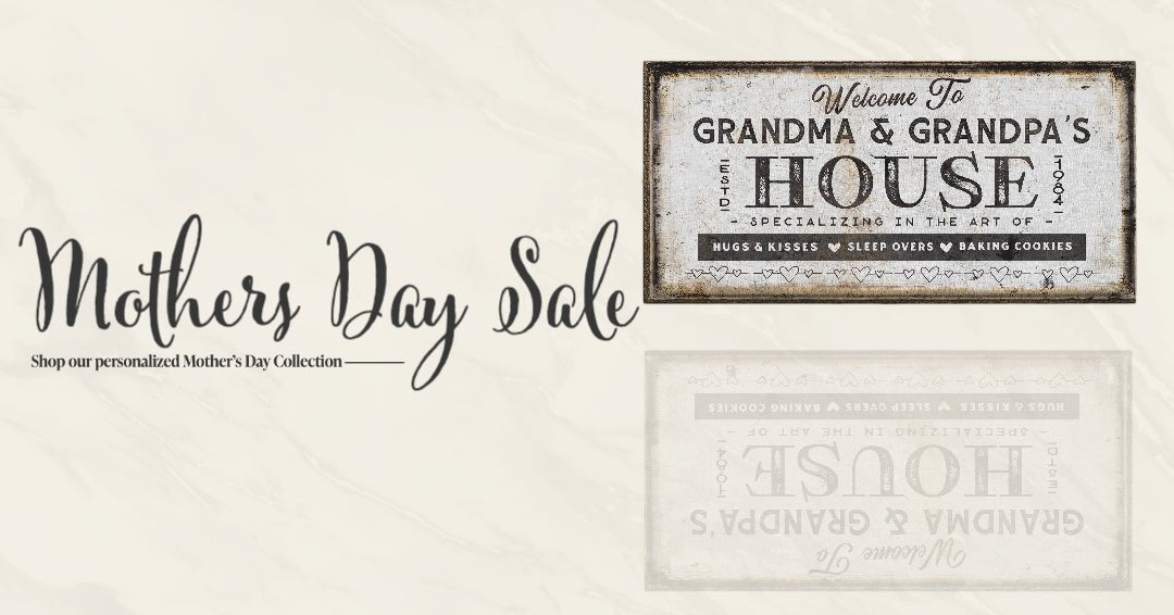 Grandma & Grandpas House Canvas Sign | Personalizable Grandparent Gift - thewrightstore