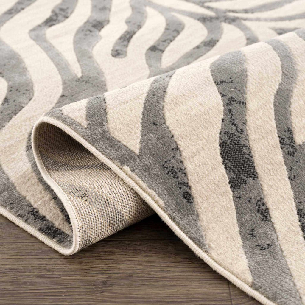 Gray Ecorse Zebra Print Area Rug - thewrightstore