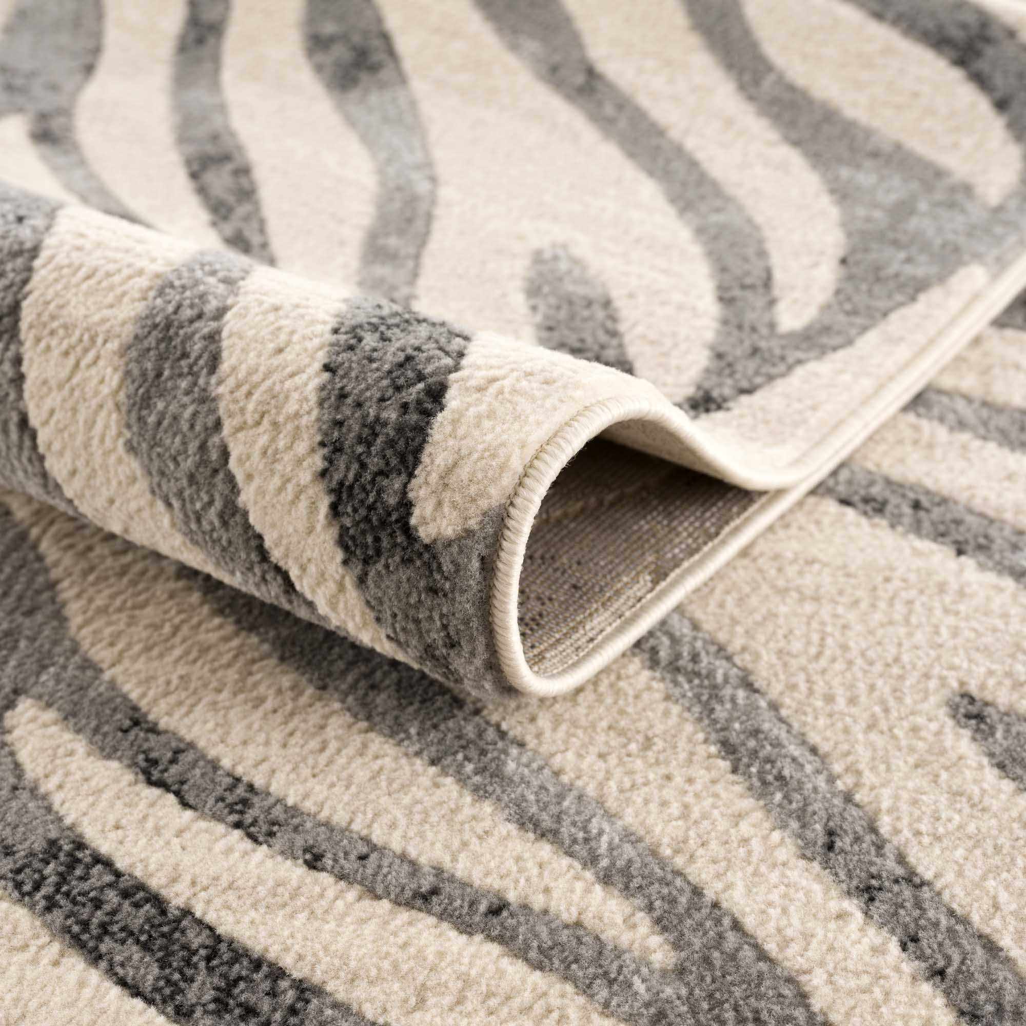 Gray Ecorse Zebra Print Area Rug - thewrightstore