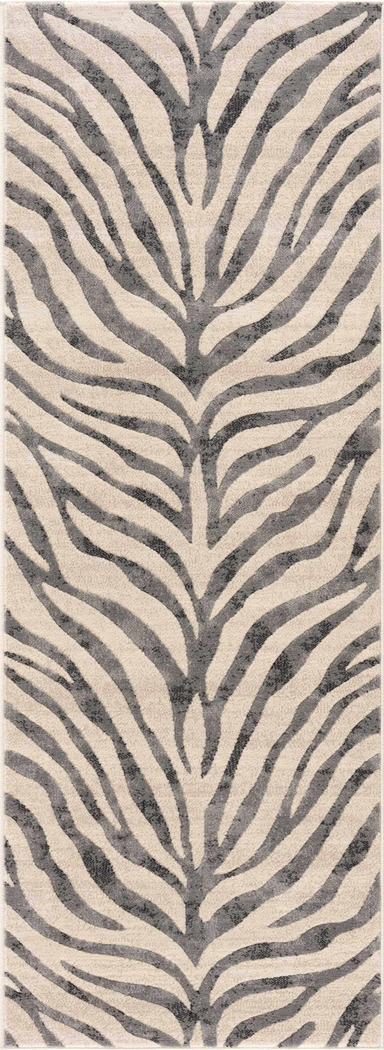 Gray Ecorse Zebra Print Area Rug - thewrightstore