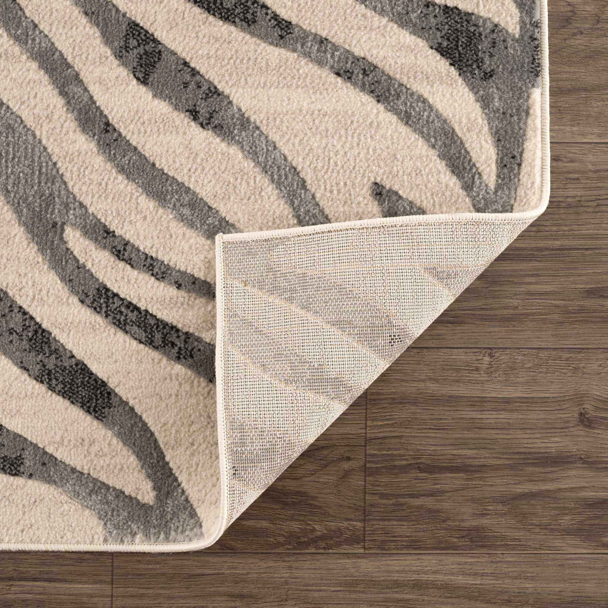 Gray Ecorse Zebra Print Area Rug - thewrightstore