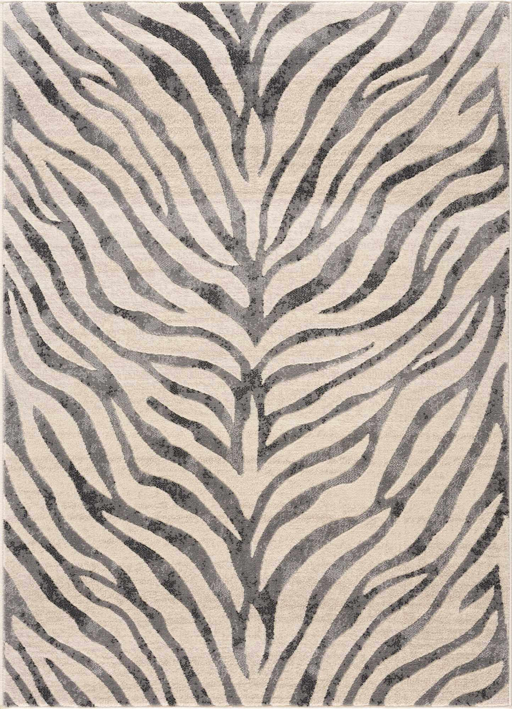 Gray Ecorse Zebra Print Area Rug - thewrightstore