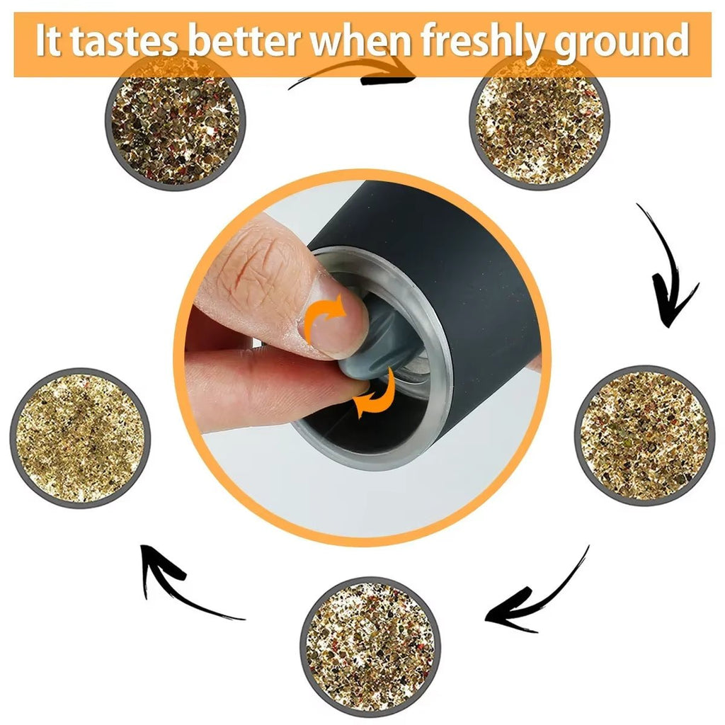GrindMate™ Pro: Automatic Gravity Spice & Coffee Grinder with Adjustable Coarseness - thewrightstore