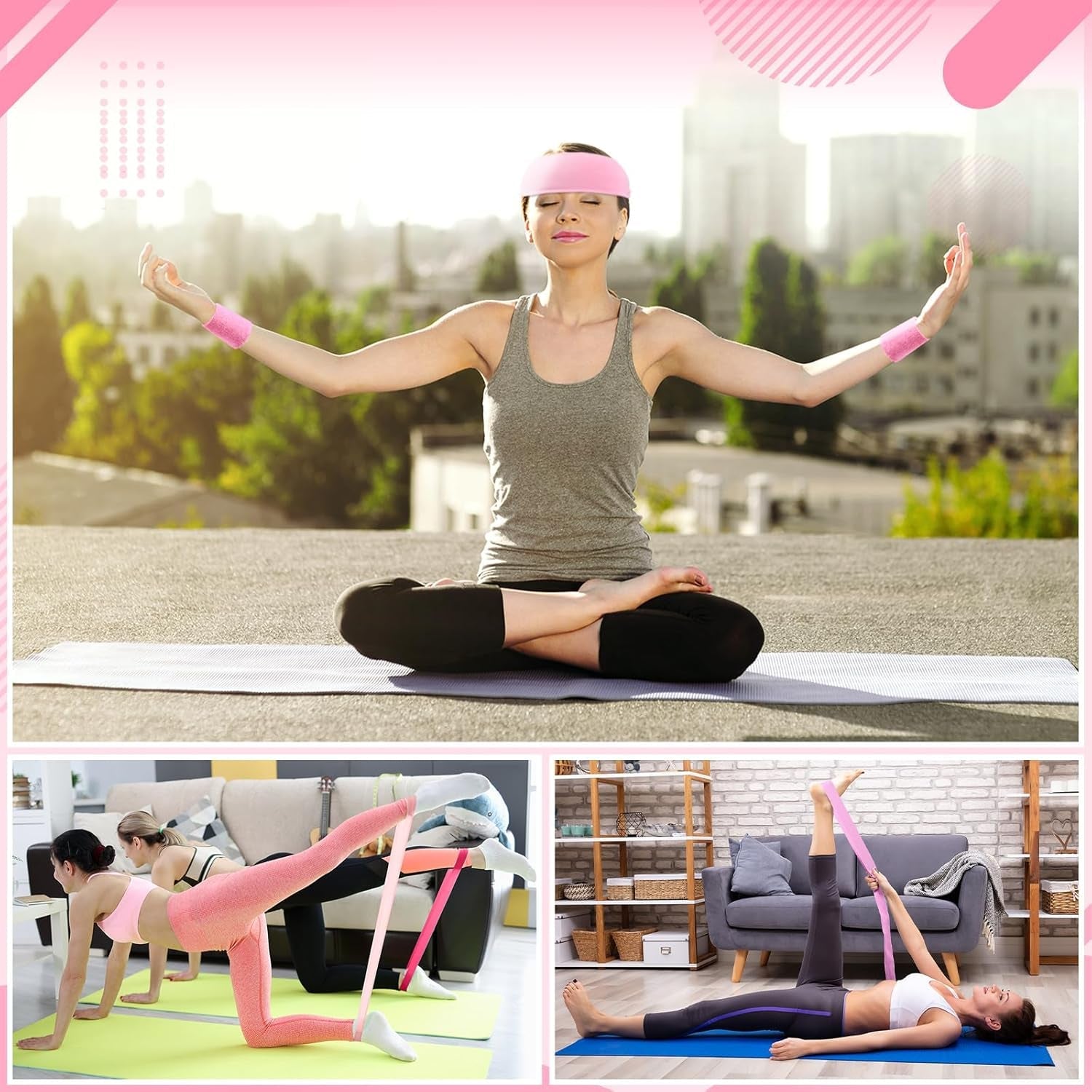 Halloscume 17-Piece Pilates Home Kit with Resistance Bands and Tube Pedal Puller for Women's Weight Loss and Leg Training - Ideal Workout Equipment for Beginners and Yoga Enthusiasts - thewrightstore