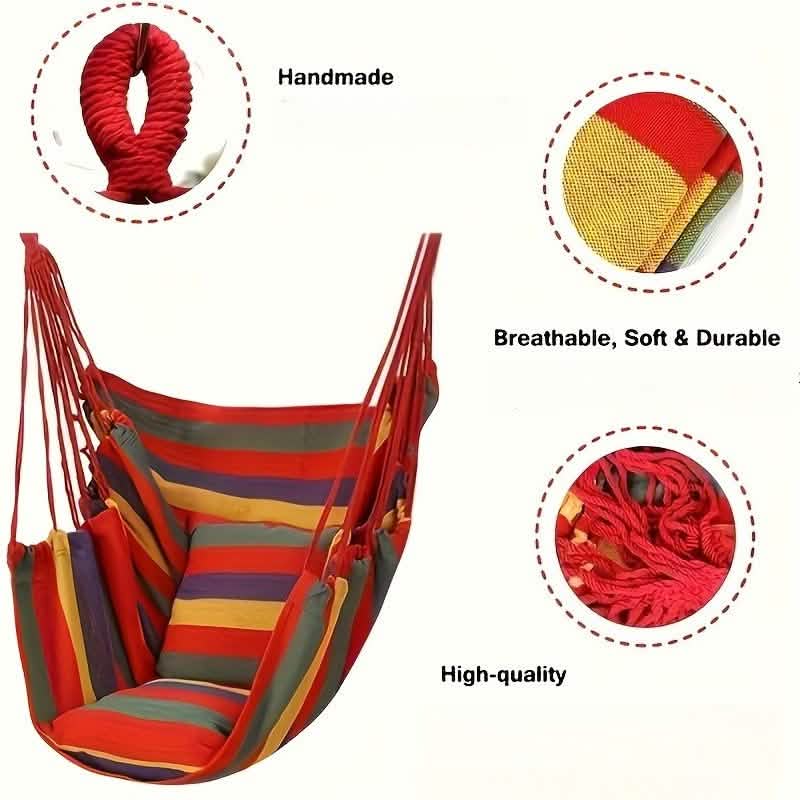 Hammock Chair Canvas – Portable Colorful Stripe Indoor Swing - thewrightstore