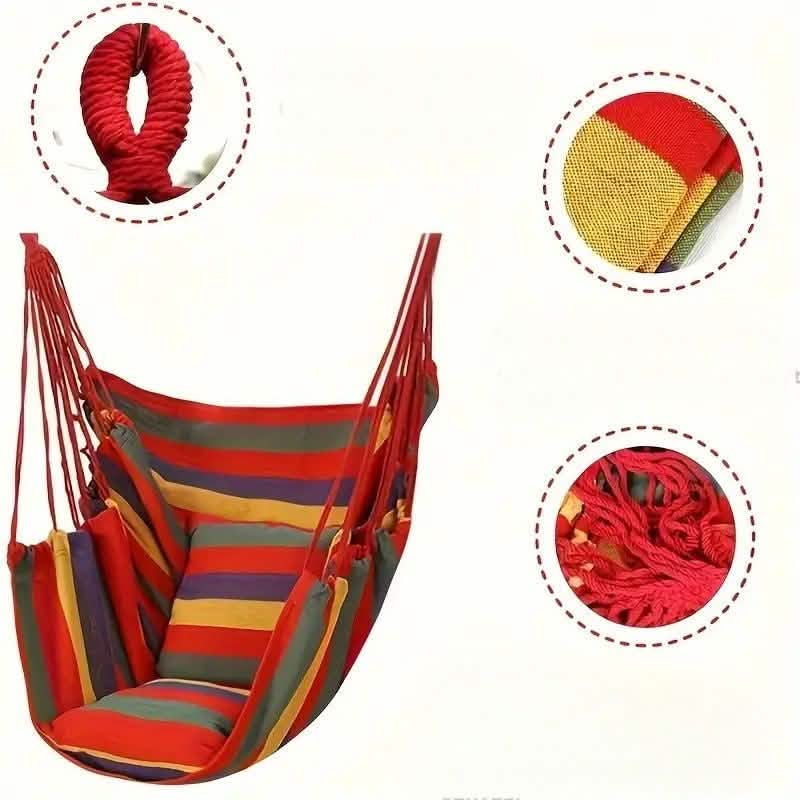 Hammock Chair Canvas – Portable Colorful Stripe Indoor Swing - thewrightstore