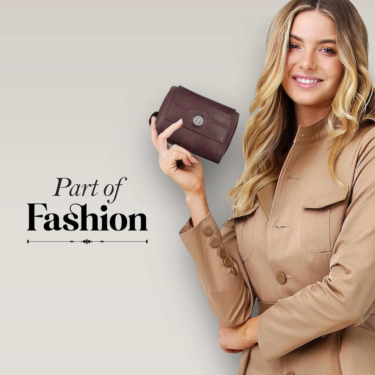 HAMMONDS FLYCATCHER Women's Genuine Leather Wallet - RFID Protection, 14 Card Slots, 3 ID Card Slots - Antique Brown Daily Use Money Purse - thewrightstore