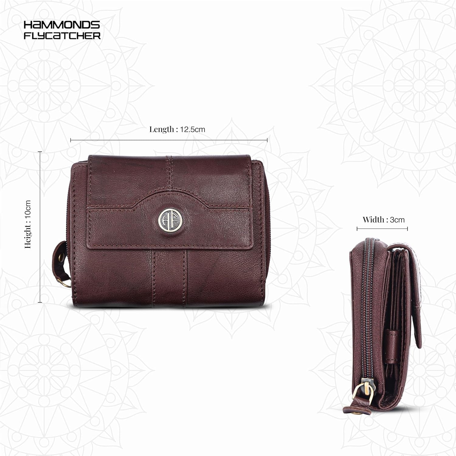 HAMMONDS FLYCATCHER Women's Genuine Leather Wallet - RFID Protection, 14 Card Slots, 3 ID Card Slots - Antique Brown Daily Use Money Purse - thewrightstore