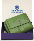 HAMMONDS FLYCATCHER Women's Leather Wallet with 14 Card Slots - Stylish Clutch Purse in Emerald Green - thewrightstore