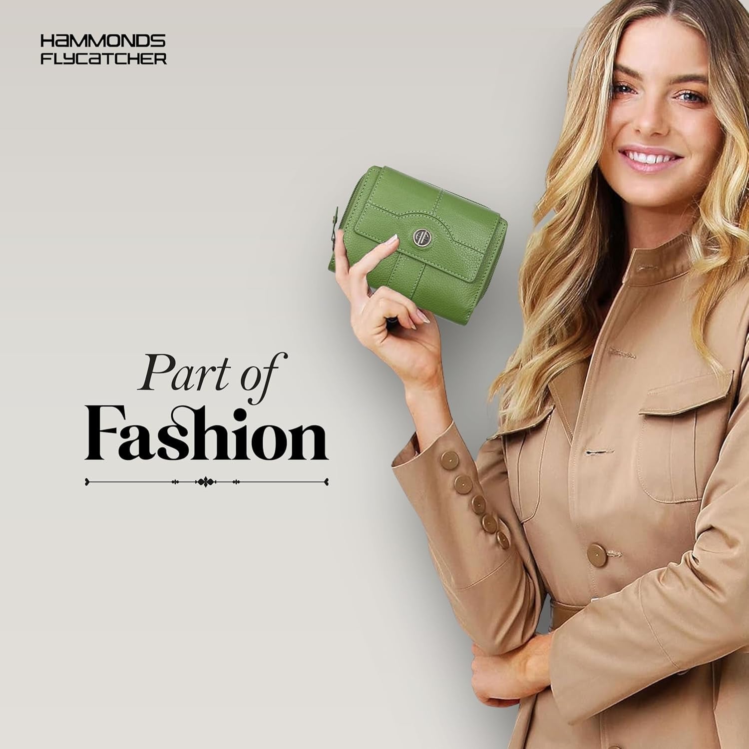 HAMMONDS FLYCATCHER Women's Leather Wallet with 14 Card Slots - Stylish Clutch Purse in Emerald Green - thewrightstore