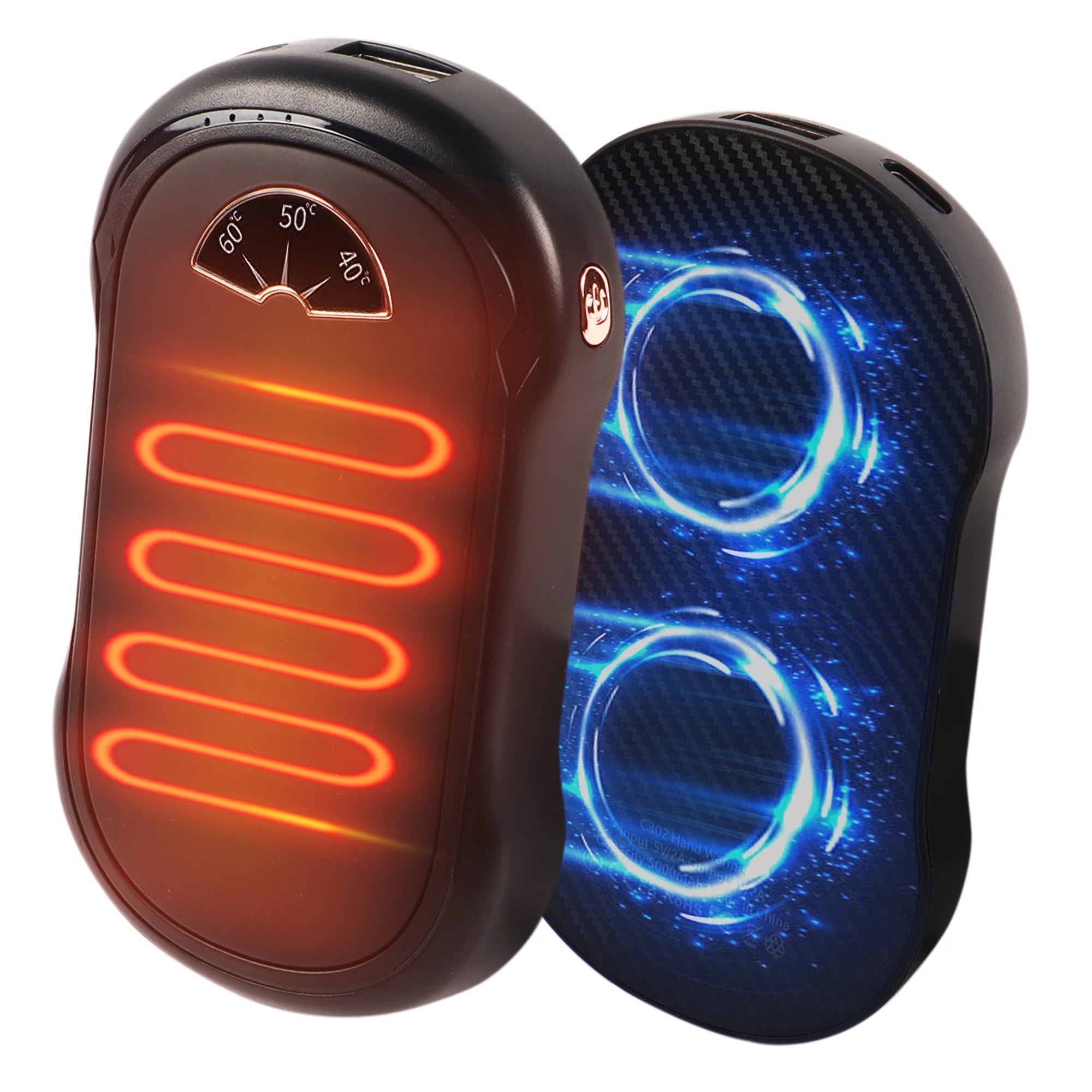 Hand Warmers Rechargeable 2 Pack, 10000 Mah Hot Hand Warmers , Electric USB Rechargeable Portable Hand Warmer, Reusable Hand Warmer for Camping, Fishing, Skiing, Hiking - thewrightstore
