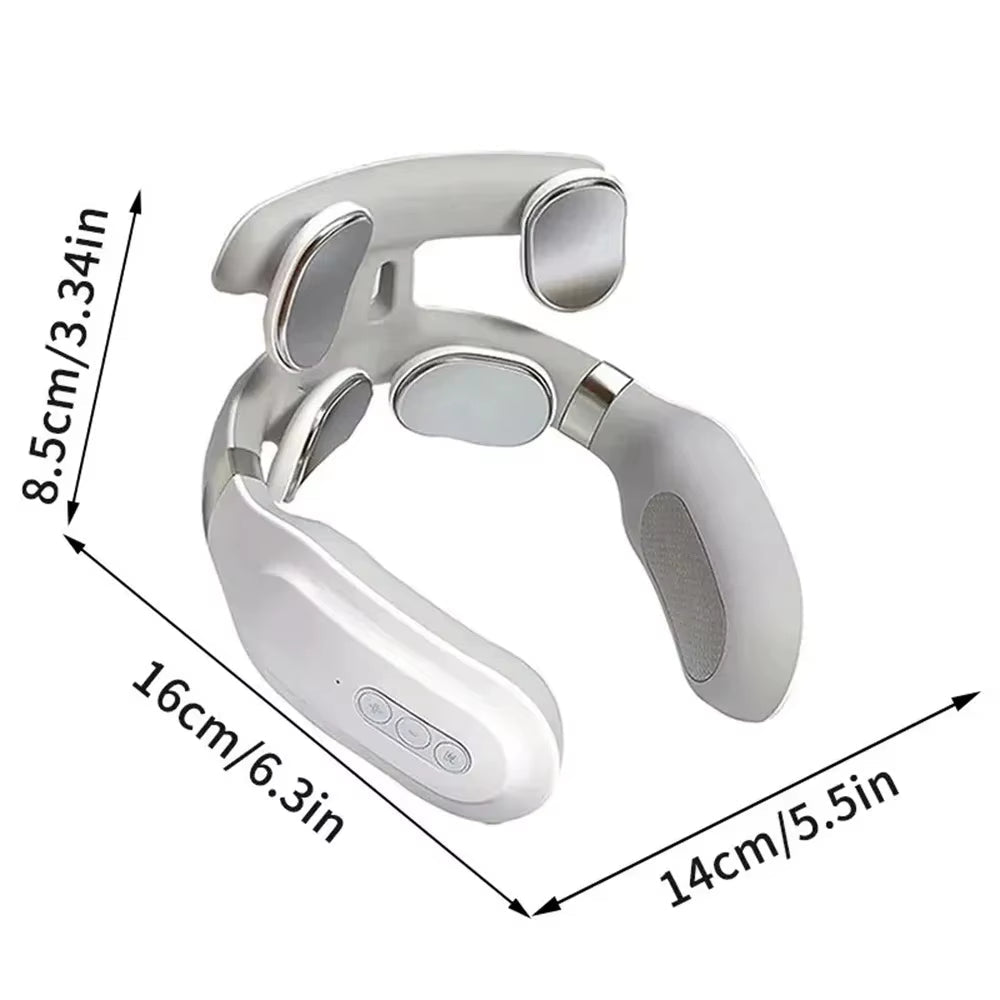 Heated Neck & Spine Massager – 4D Head Relief with Vibration, Heat & Breathing Light - thewrightstore