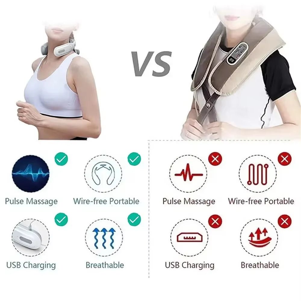 Heated Neck & Spine Massager – 4D Head Relief with Vibration, Heat & Breathing Light - thewrightstore