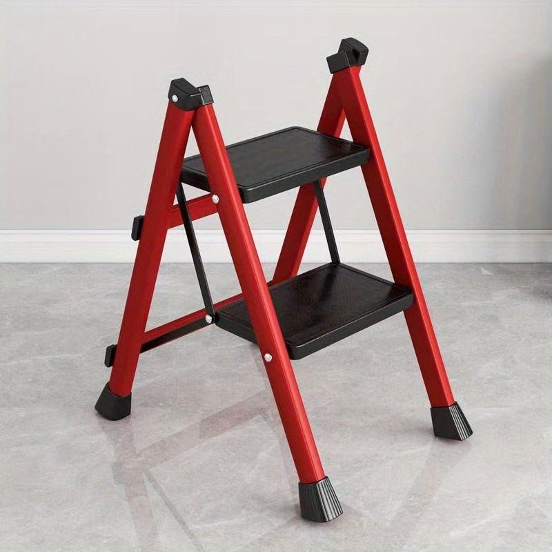 Heavy - Duty 2 - Step Folding Ladder – Metal A - Frame with Non - Slip Steps - thewrightstore