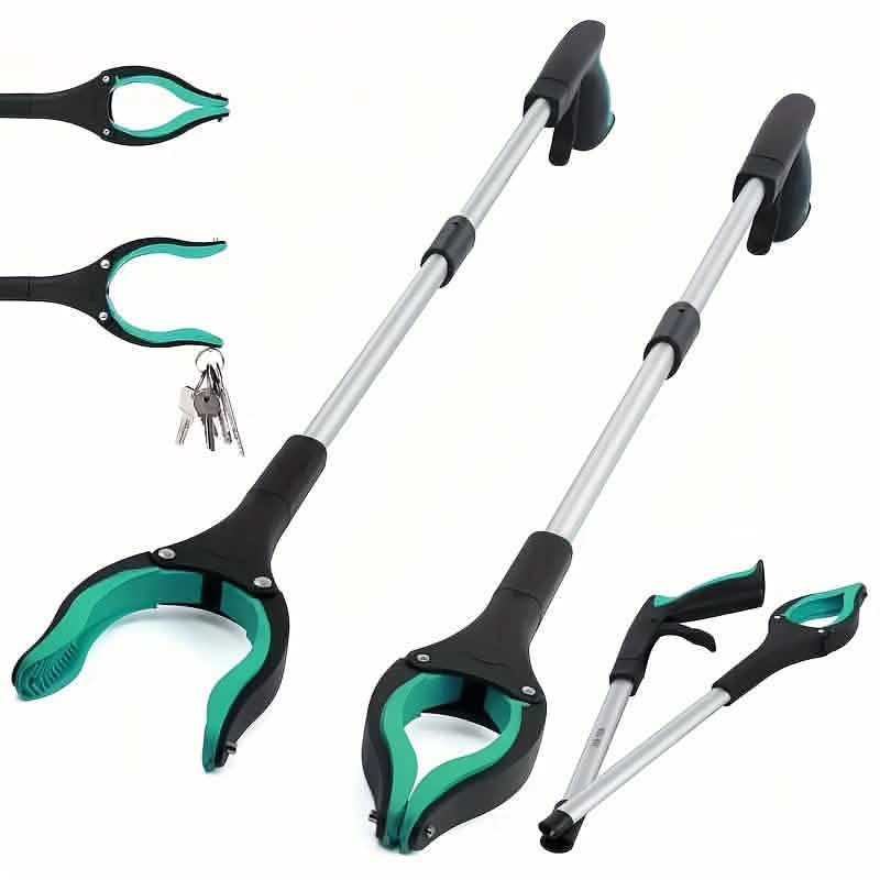 Heavy - Duty Steel Folding Trash Picker – 32" with Magnet & Anti - Slip Handle - thewrightstore