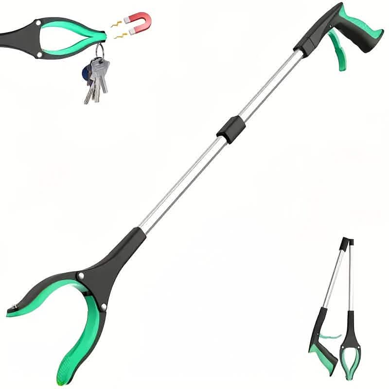 Heavy - Duty Steel Folding Trash Picker – 32" with Magnet & Anti - Slip Handle - thewrightstore
