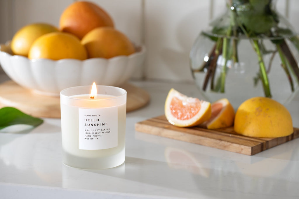 Hello Sunshine - Signature Candle (Grapefruit + Geranium + Lime) - thewrightstore