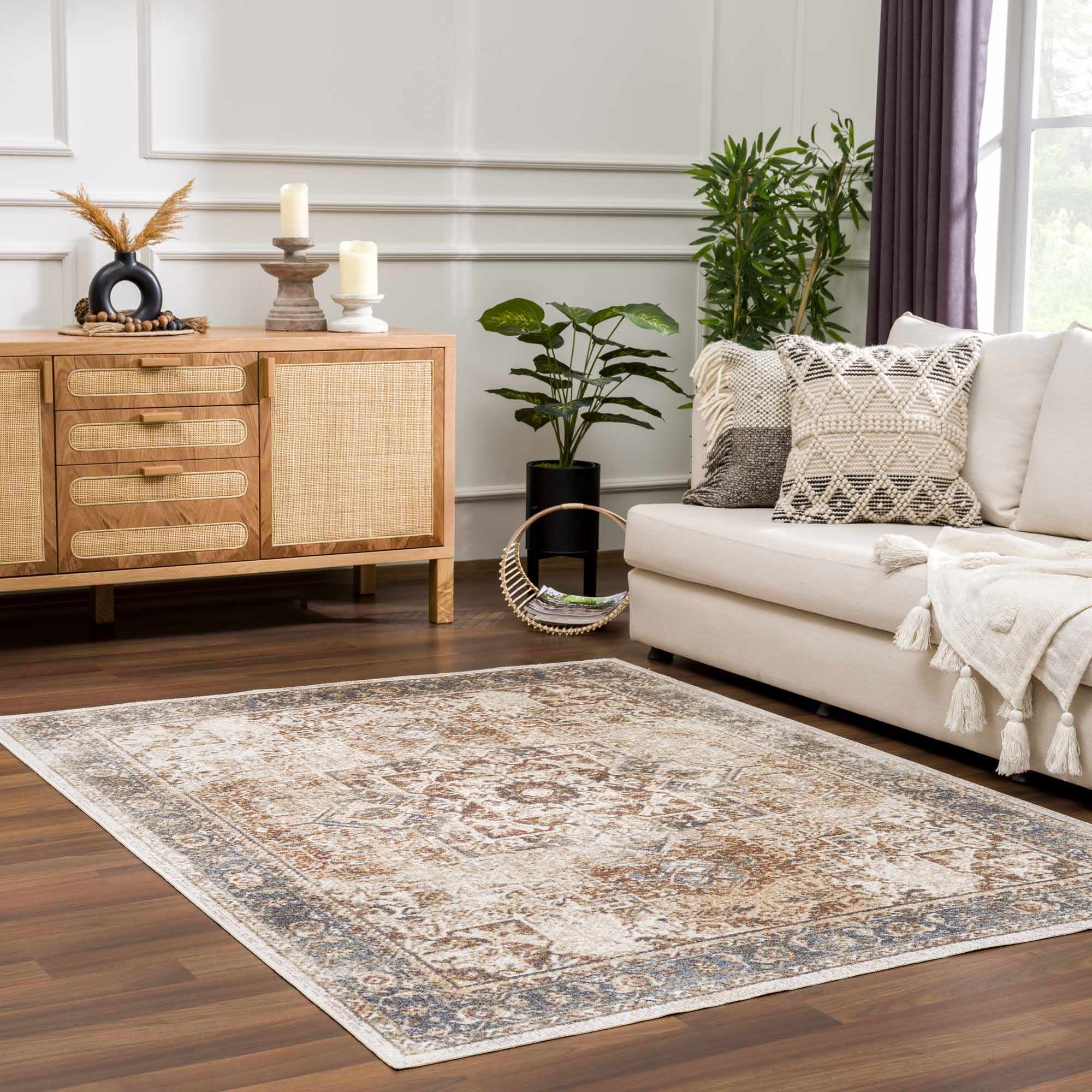 Heritage Style Flat Pile Washable Rug - thewrightstore