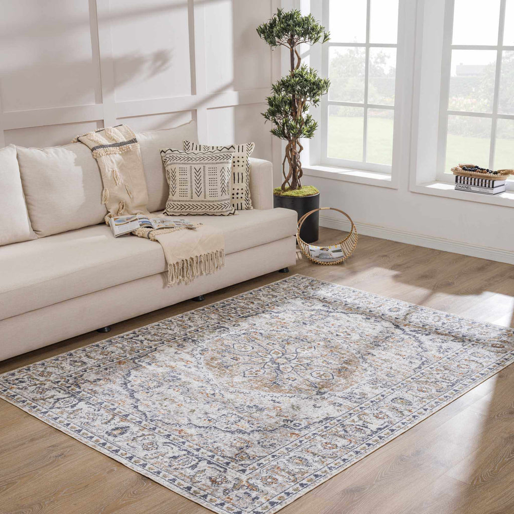 Hiti Cream Flat Pile Washable Rug - thewrightstore